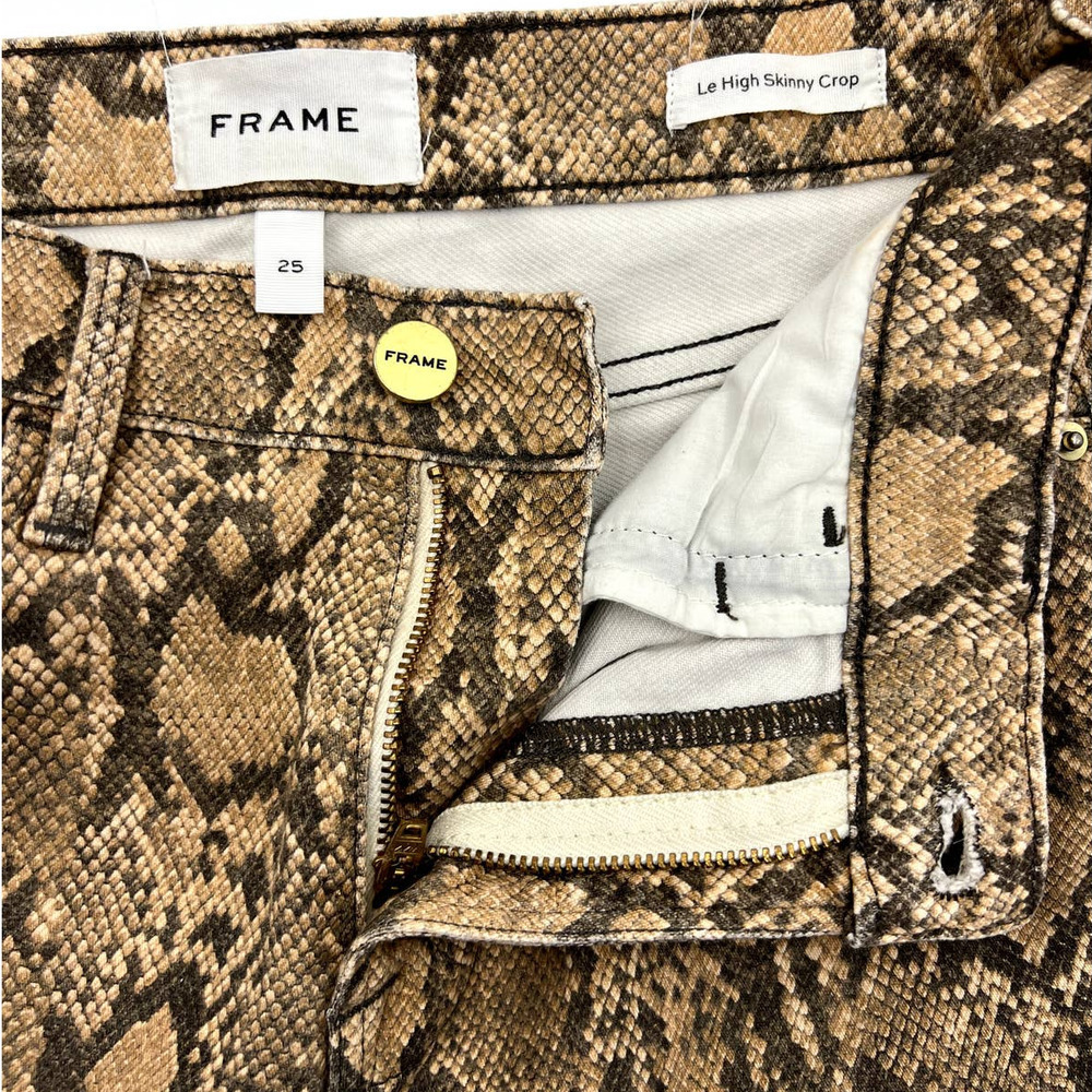 Frame Le High Skinny Crop Size 25 Coated Python - Picture 4 of 10